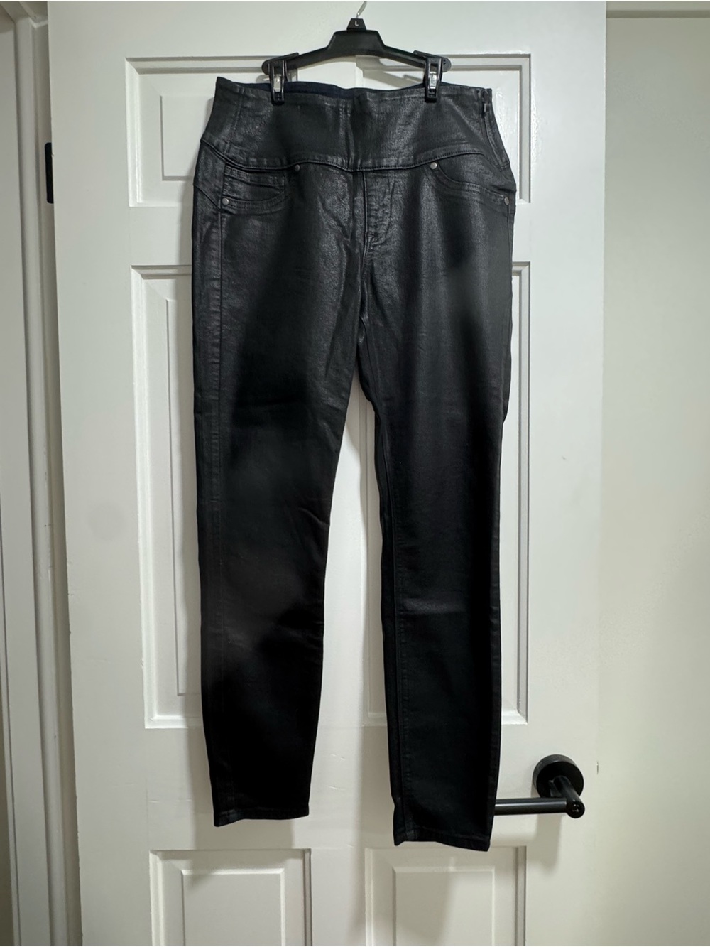 SPANX Black Faux Leather Skinny Jeans
